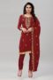 Enticing Maroon Georgette Embroidered Unstitched Salwar Suit