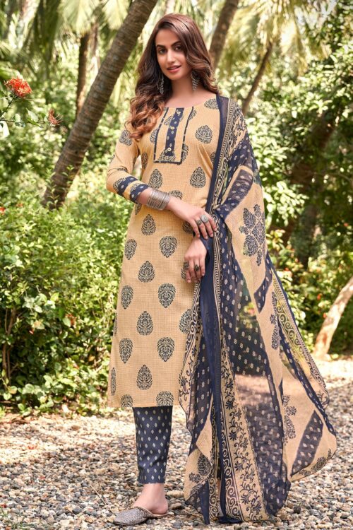 Printed Cotton Unstitched Salwar Suit Material – 1092D12011