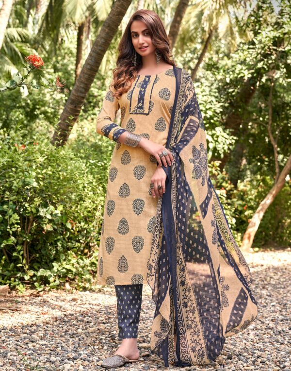 Printed Cotton Unstitched Salwar Suit Material - 1092D12011