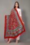 Red And Multicolor Khadi Silk Dupatta