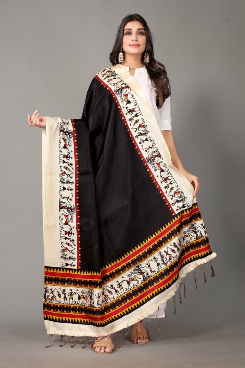 Black Printed Dupatta