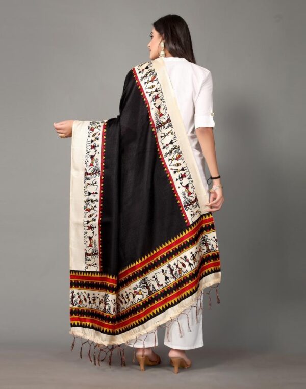 Black Printed Dupatta - Image 4