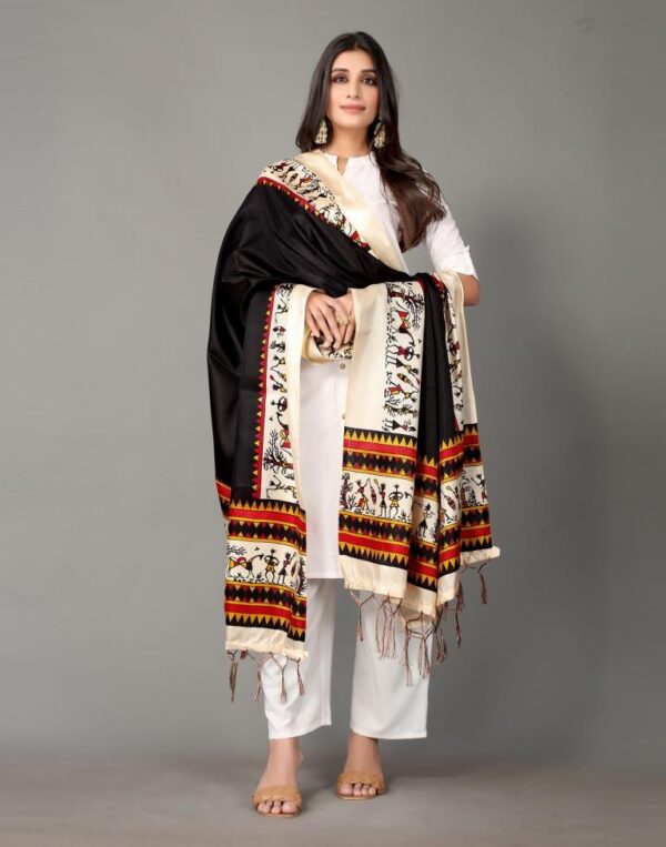 Black Printed Dupatta - Image 3