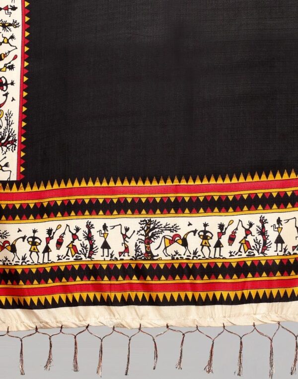 Black Printed Dupatta - Image 5