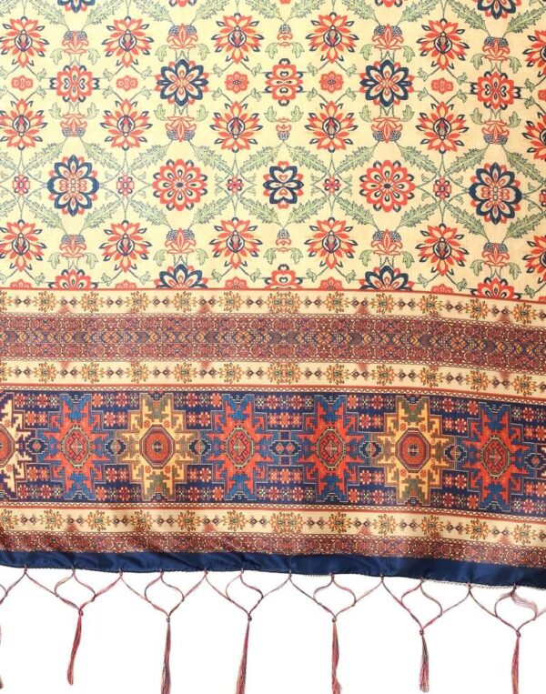Yellow And Multicolour Printed Dupatta - Image 3