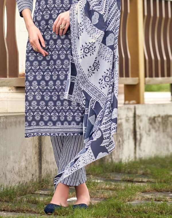 Printed Cotton Unstitched Salwar Suit Material - Image 4