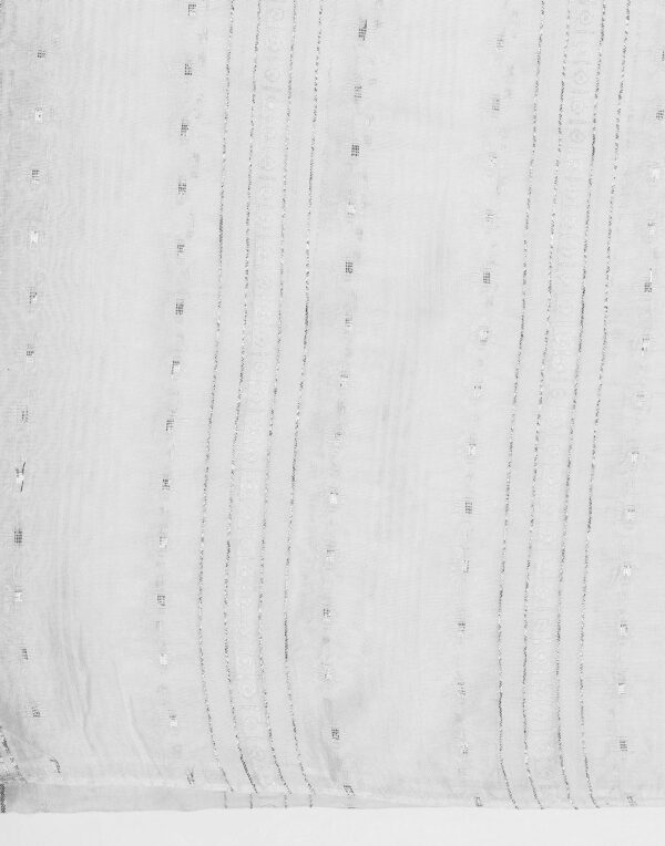 White Cotton Plain Dupatta - Image 3