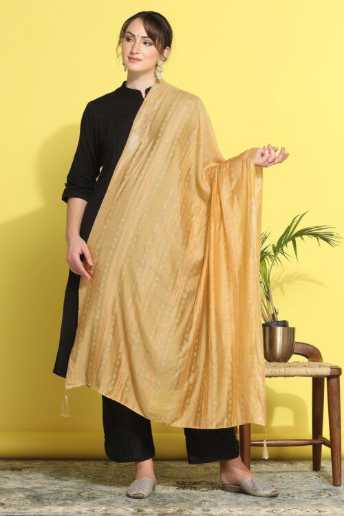 Cream Cotton Plain Dupatta