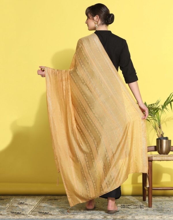 Cream Cotton Plain Dupatta - Image 7