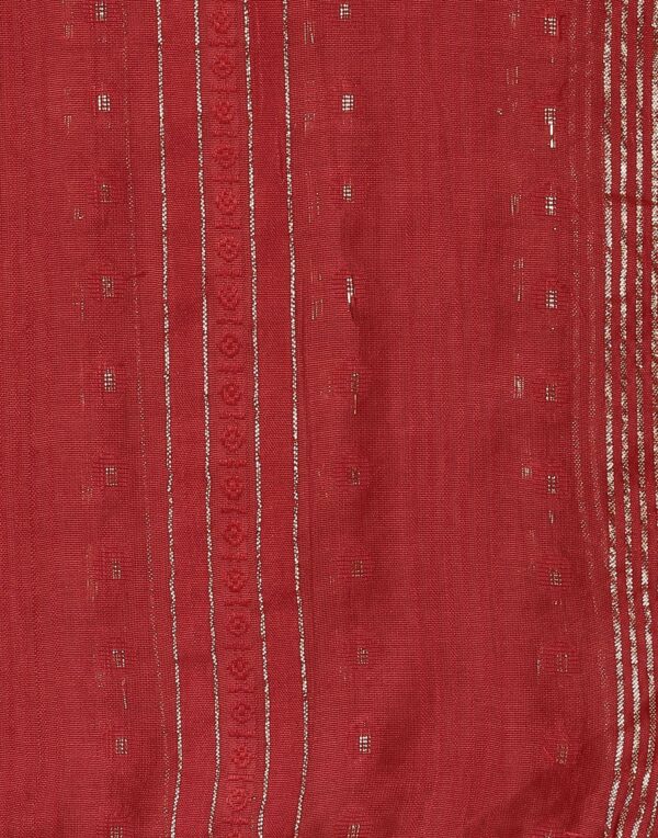 Maroon Cotton Plain Dupatta - Image 2