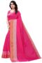 Pink Coloured Poly Cotton Self Woven Casual saree