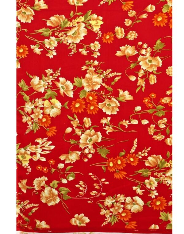 Red Printed Saree - Image 3