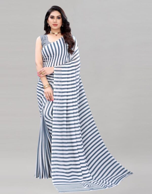 Grey Printed Saree