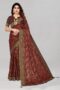 Brown Coloured Lycra Foil Printed Saree