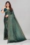 Pine Green Coloured Lycra Foil Printed Saree