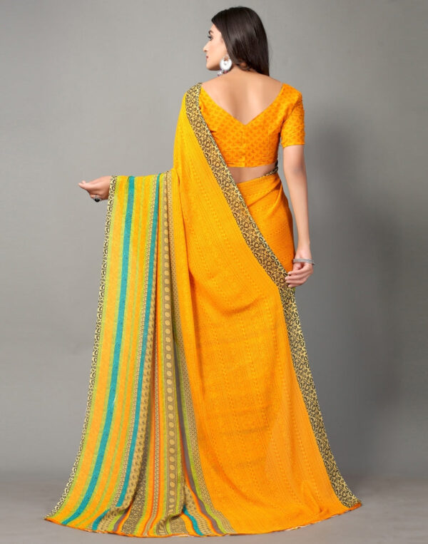 Turmeric Yellow Printed Saree - Image 4