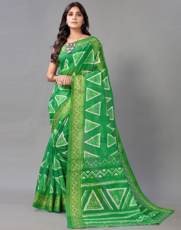 Green Cotton Saree