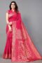 Pink And Golden Banarasi Silk Saree