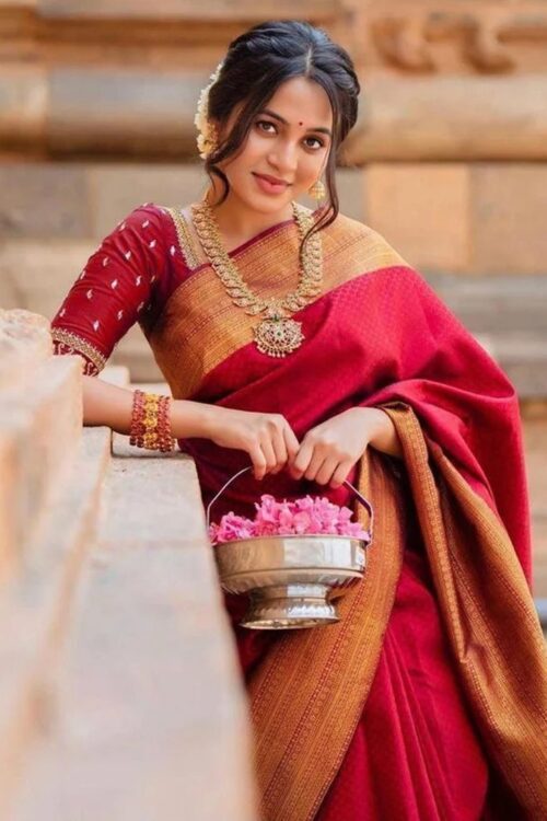 Red Banarasi Silk Saree