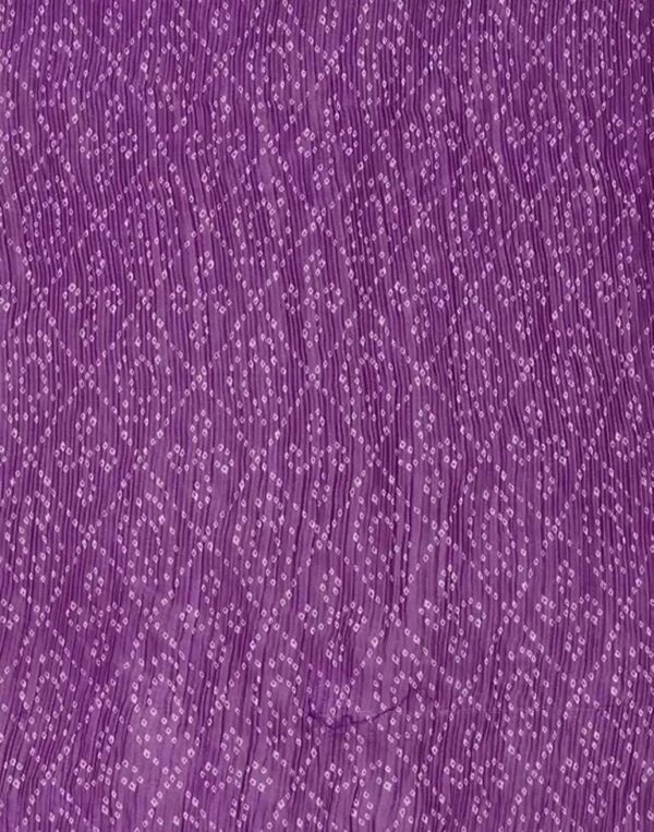 Purple Bandhani Pleated Saree - Image 2