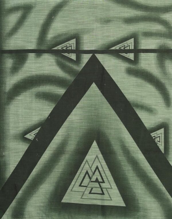 Green Cotton Saree - Image 4