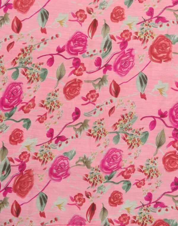 Pink Cotton Saree - Image 3