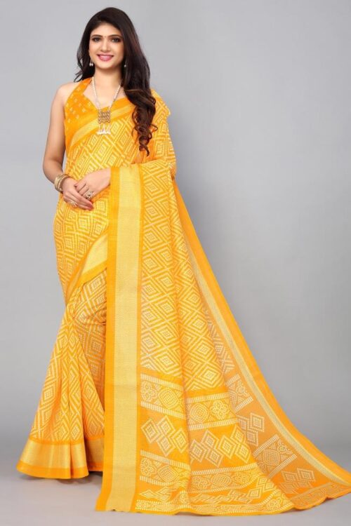 Turmeric Yellow Cotton Saree