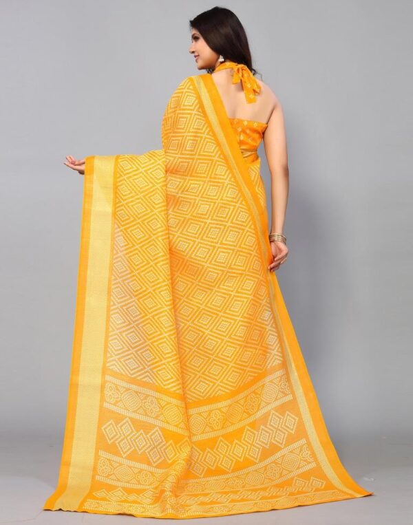 Turmeric Yellow Cotton Saree - Image 5