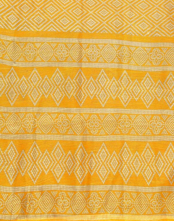 Turmeric Yellow Cotton Saree - Image 4