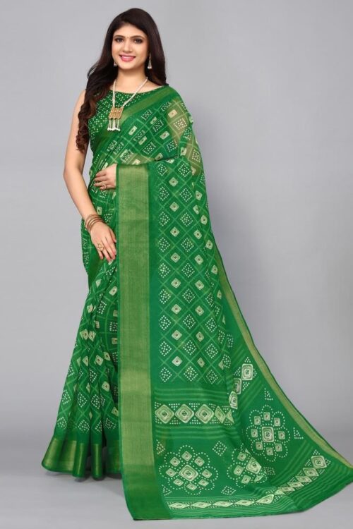 Green Cotton Saree
