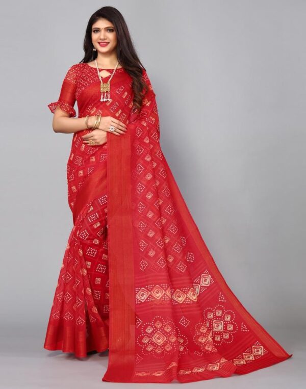 Red Cotton Saree