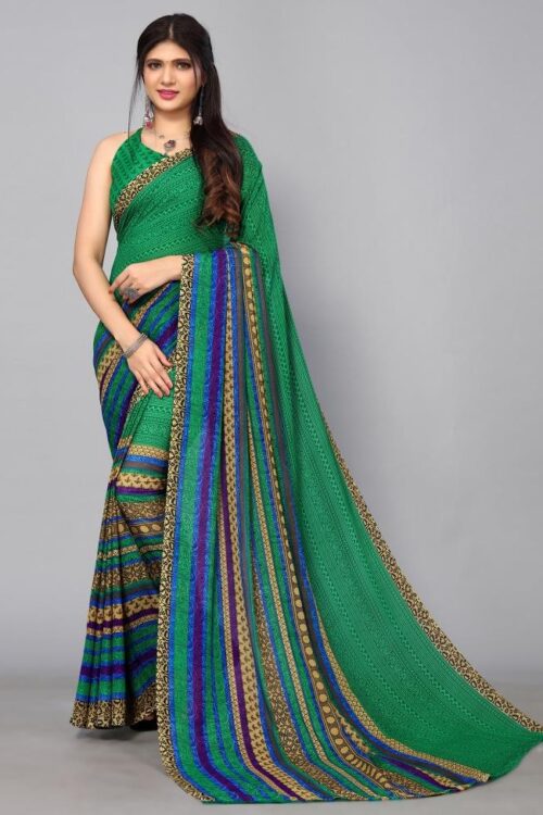 Green Georgette Saree