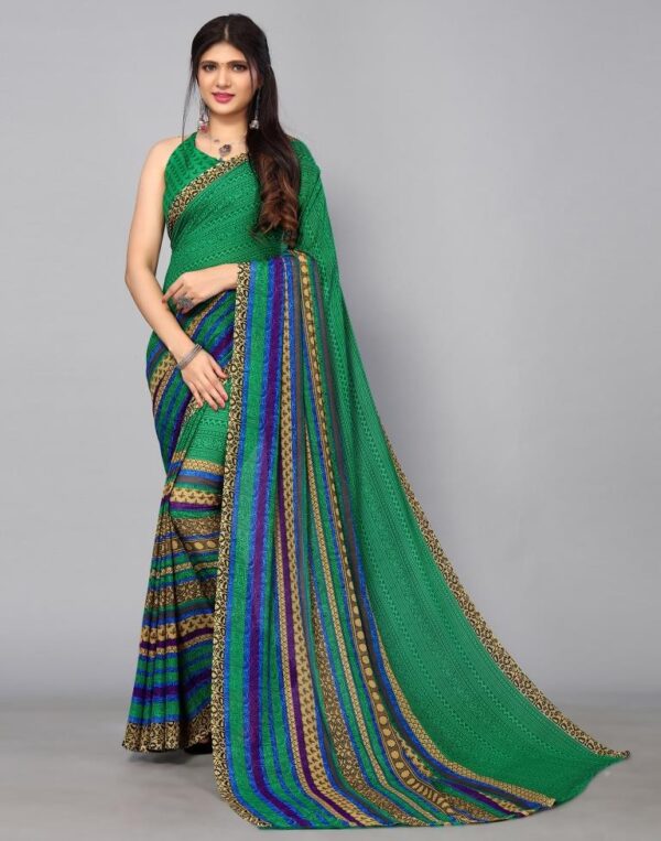 Green Georgette Saree
