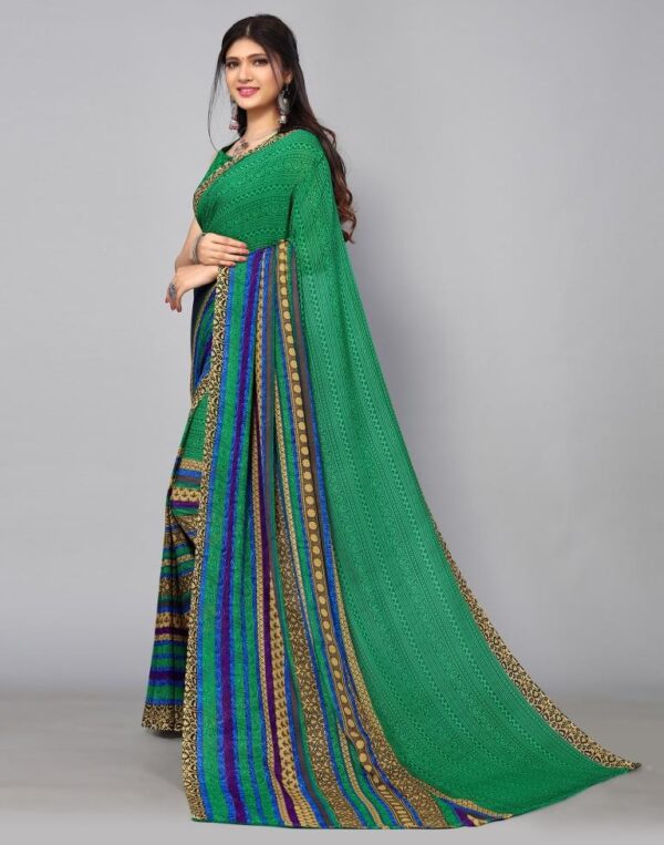 Green Georgette Saree - Image 2