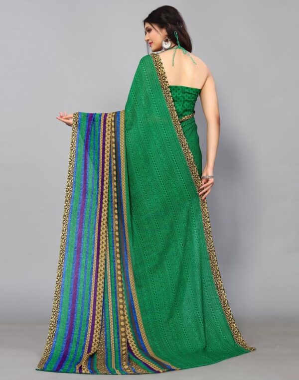Green Georgette Saree - Image 6