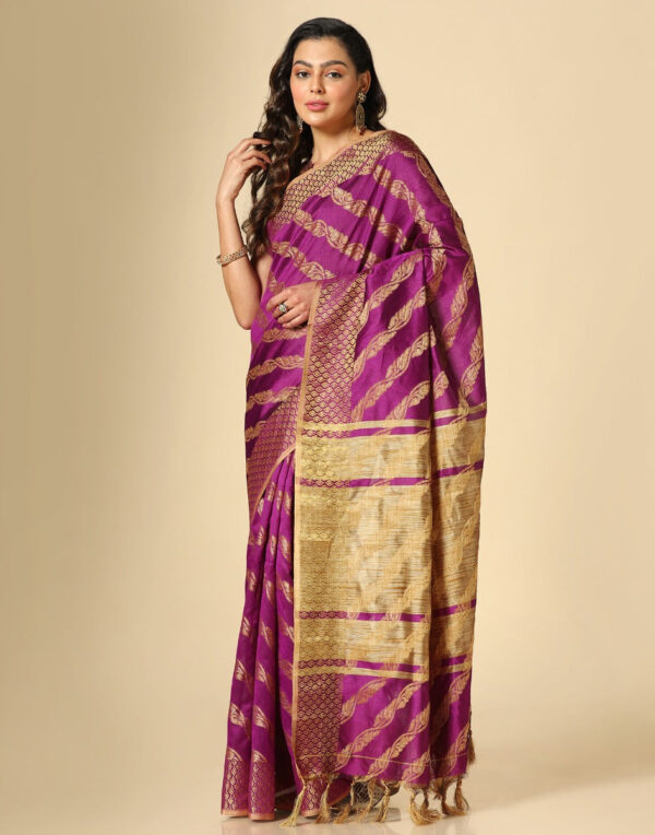 Purple Silk Saree - Image 2