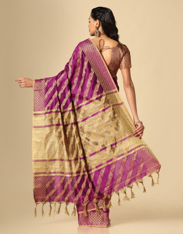 Purple Silk Saree - Image 5