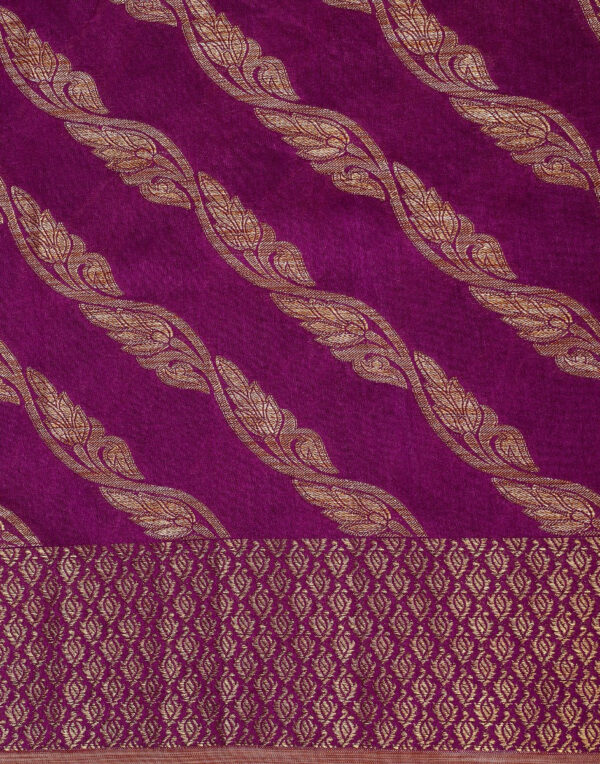 Purple Silk Saree - Image 3