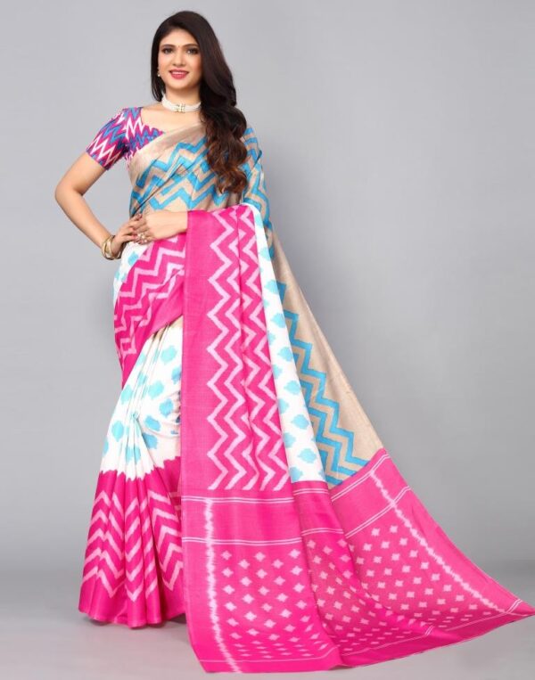Multicoloured Silk Saree - Image 6