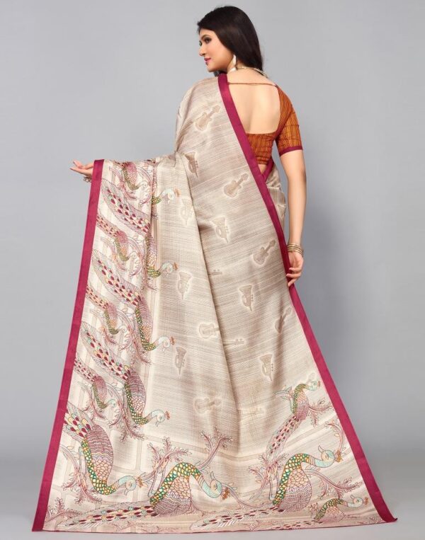 Multicoloured Silk Saree - Image 6