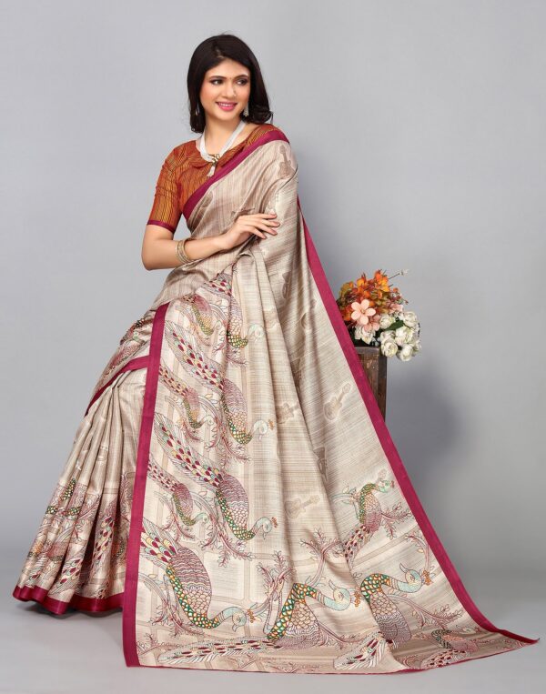 Multicoloured Silk Saree - Image 3