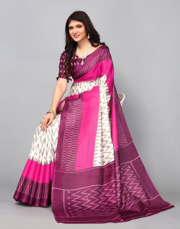 Wine Silk Saree - Image 3