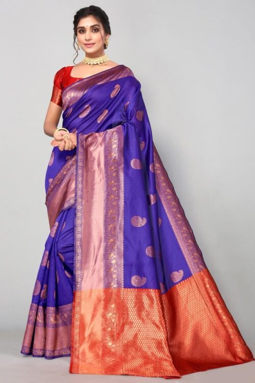 Violet Banarasi Silk Saree