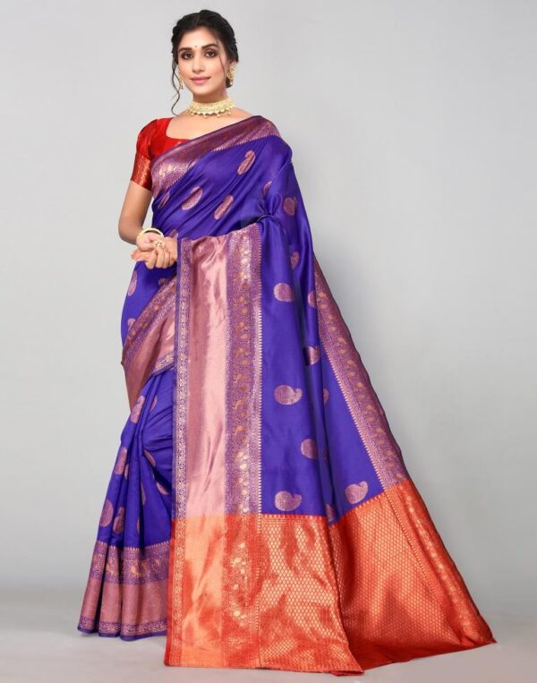 Violet Banarasi Silk Saree