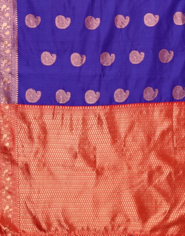 Violet Banarasi Silk Saree - Image 3