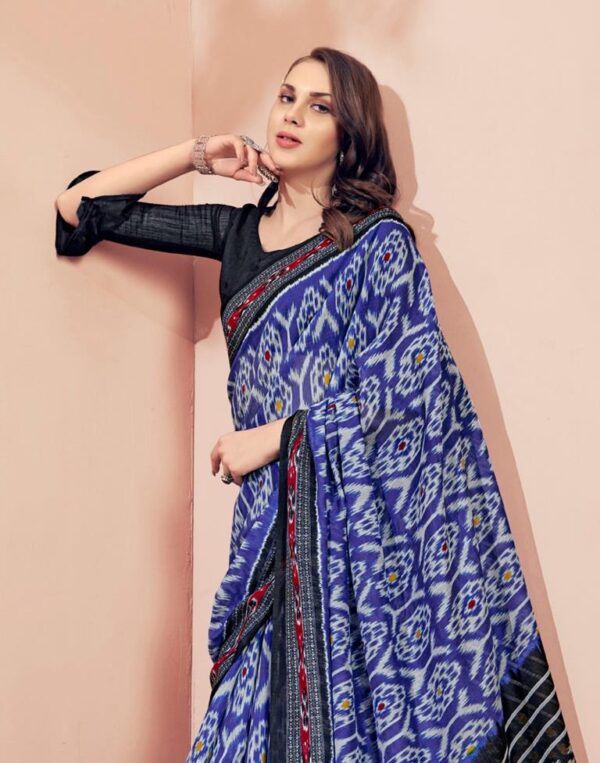 Blue Cotton Saree