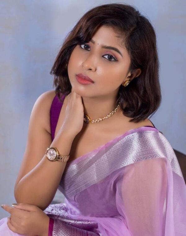 Light Purple Organza Saree - Image 4