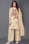 Warm Beige Cotton Embroidered Unstitched Salwar Suit