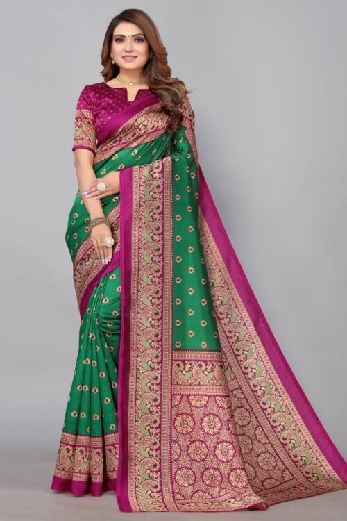 Green Banarasi Silk Saree