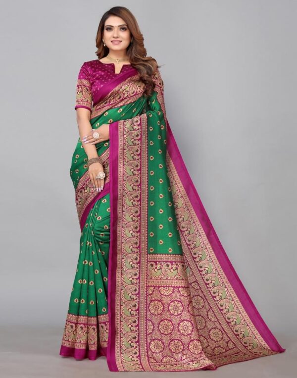 Green Banarasi Silk Saree